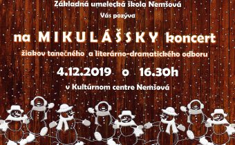 Pozvánka na Mikulášsky koncert žiakov tanečného a literárno-dramat. odboru