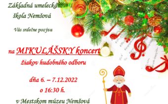 Pozvánka na Mikulášsky hudobný koncert